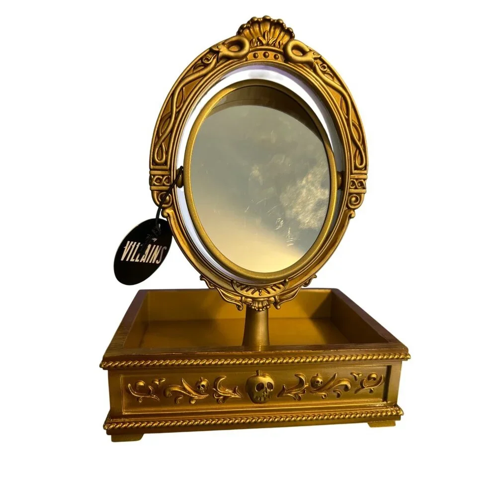 Bath Body Works Disney Villains Light Up Vanity Magic Mirror Gold Tone Tray NWT